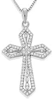 Milla 14K Gold Plated Cross Necklace for Women, Silver Cross Necklaces for Women, 18 inches Chain with Cross Pendant