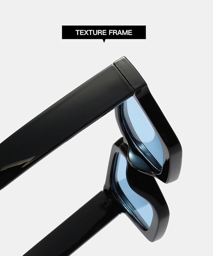 Retro Square Frame Sunglasses for Women Men Fashion Chunky Rectangle Sun Glasses UV400 Protection