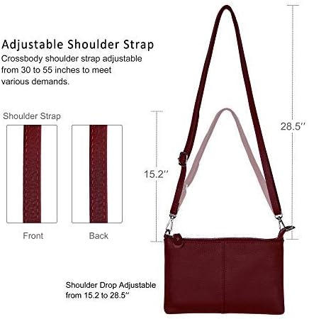 befen Genuine Leather Wristlet Clutch Wallet Purses Small Crossbody Bags for Women with RFID Blocking Card Slots