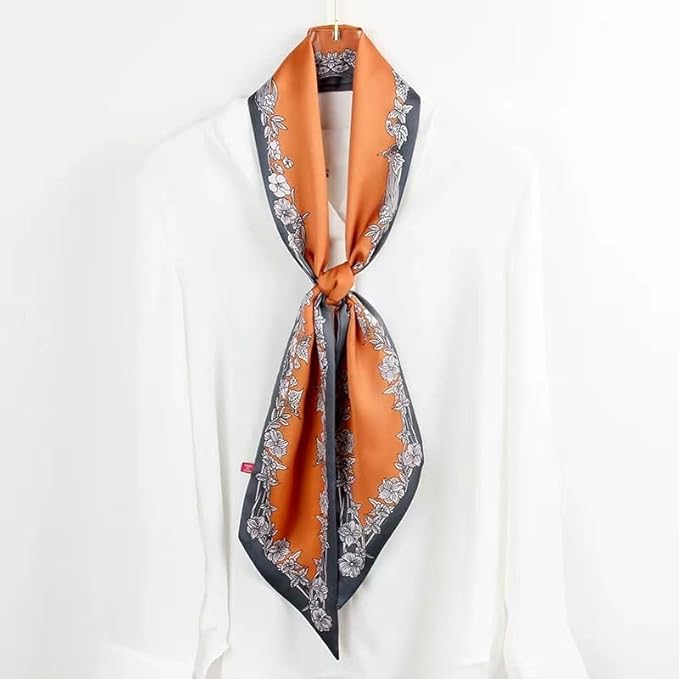 100% Mulberry Silk Ribbon Scarf for Hair Beach Head Wraps for Women Handbag accessories Necktie