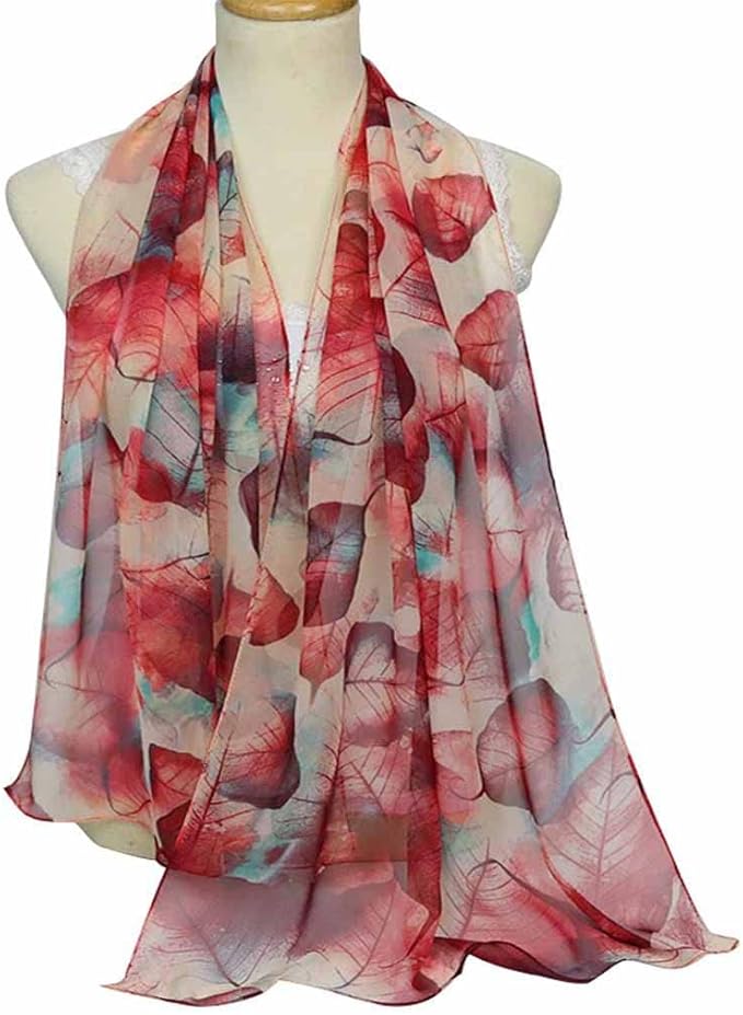 Pokeedioty Scarfs for Women Lightweight Scarves Elegant Floral Pattern Sheer Scarfs Shawls Wraps