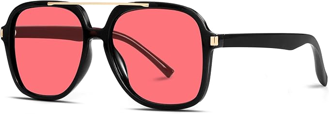 Retro Aviator Sunglasses for Women Men 2026 Square Top Bar Sun Glasses Sunnies 70s Lightweight Shades