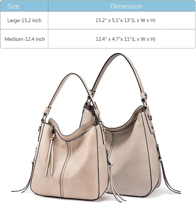 Realer Hobo Crossbody Bags for Women Designer Faux Leather Hobo Handbags Retro Large Size Shoulder Bag Bucket Purse