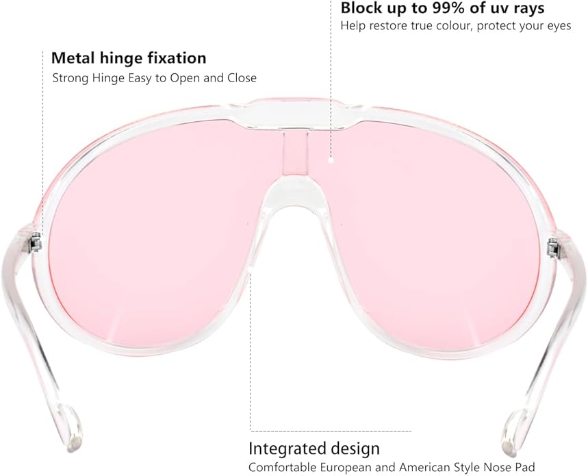 Trendy Oversized Sunglasses for Women Men Fashion Shield Aviator Sun Glasses UV400 Protection Goggles