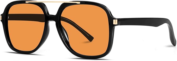 Retro Aviator Sunglasses for Women Men 2026 Square Top Bar Sun Glasses Sunnies 70s Lightweight Shades