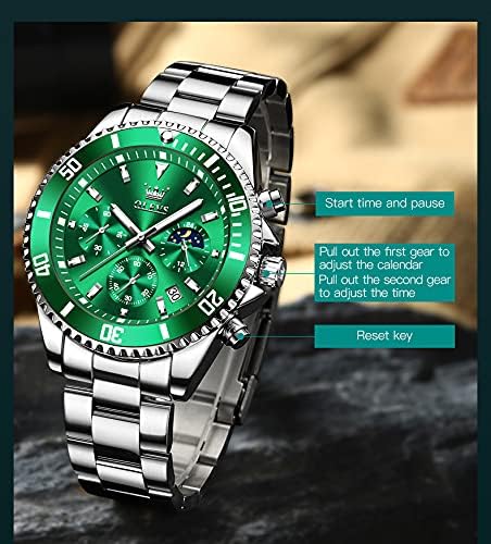 OLEVS Mens Watches Big Face Stainless Steel Waterproof Date Analog Quartz Watches Fashion BusinessWrist Watches for Men…