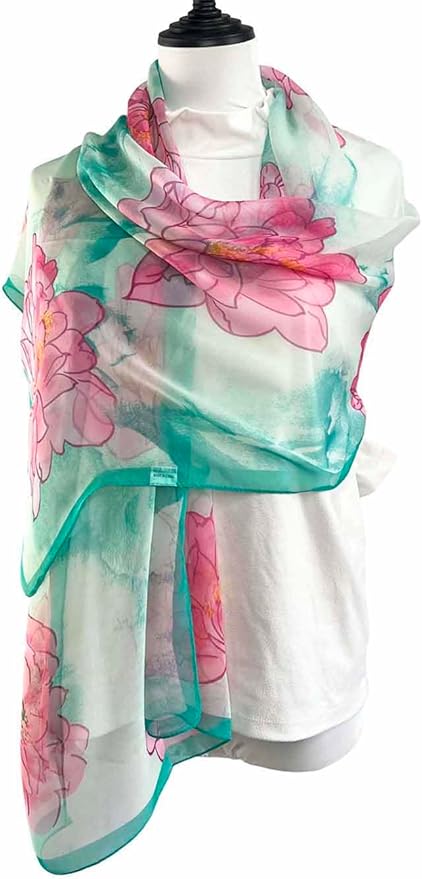 Xyueanlo Scarfs for Women Lightweight Fashion Floral Printed Scarves Neck Scarf Sunscreen Wraps Shawls
