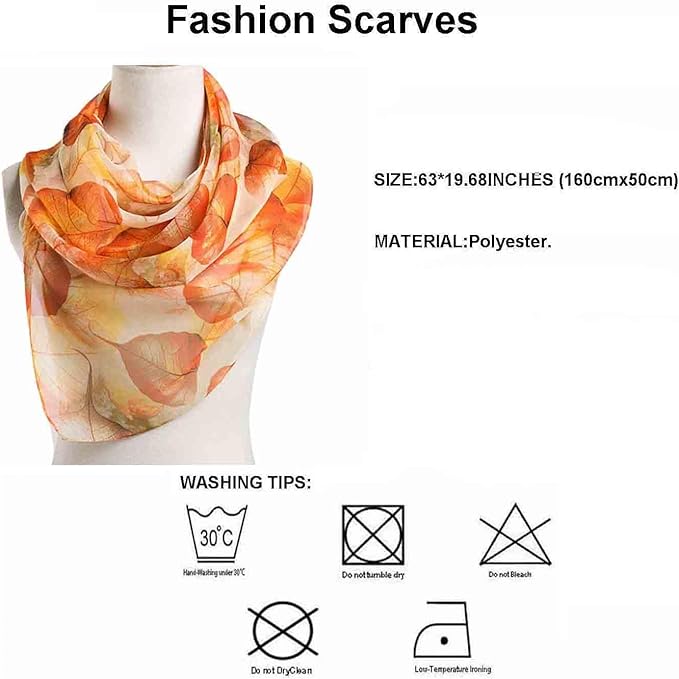 Pokeedioty Scarfs for Women Lightweight Scarves Elegant Floral Pattern Sheer Scarfs Shawls Wraps