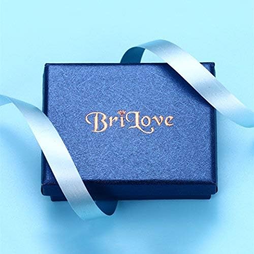 BriLove Art Deco Sparkly Triangle Statement Necklace Earrings Set for Women