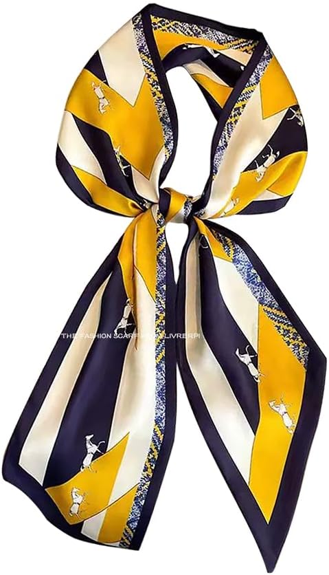 Livrerpi Silk Feeling Head Scarf Fashion Satin Hair Scarf Square Long Scarves for Women Gifts