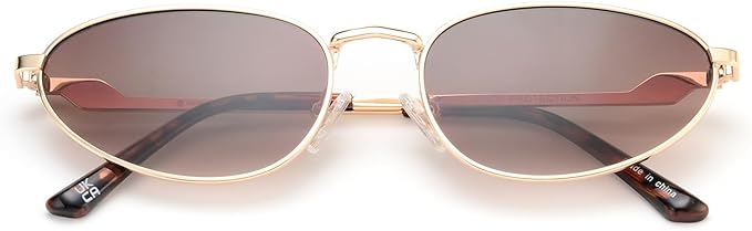 Retro Oval Sunglasses Womens Mens Trendy 2025, Fashion Y2K Narrow Oval Cat Eye Sun Glasses UV400 Protection VF2251