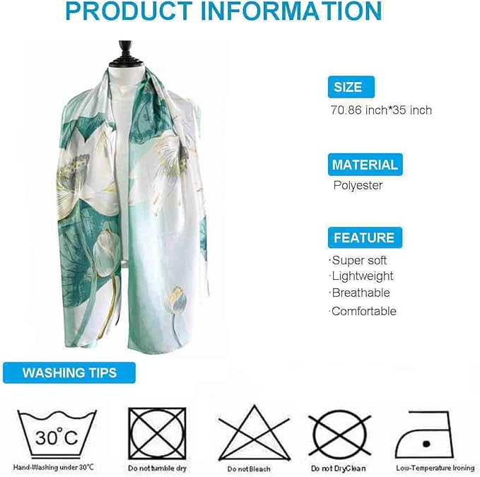 Xyueanlo Scarfs for Women Lightweight Scarves Fashion Print Floral Pattern Head Scarf Wraps Shawls