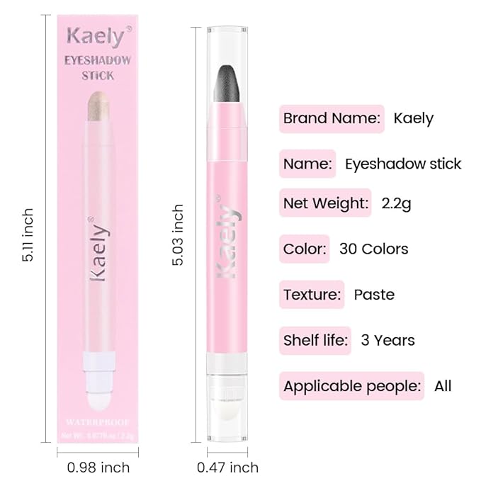 evpct 2Pcs Cream Eye Shadow Brightener Sticks Set for Eyes Waterproof, Pearl White & Pearl Black Shimmer Cream Eyeshadow Applicator Stick Pigmented Eye Makeup sombras en crema para ojos 01+03