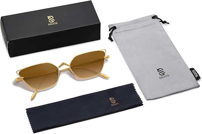 SOJOS Small Cateye Sunglasses Fashion Narrow Fun Designer Sun Glasses SJ1127A