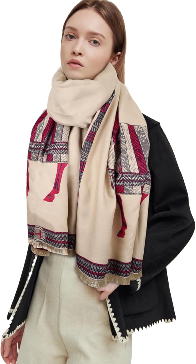 EXTREE Scarfs for Women Pashmina Silky Shawl Wrap for Evening Dressing Blanket Open Front Poncho Cape