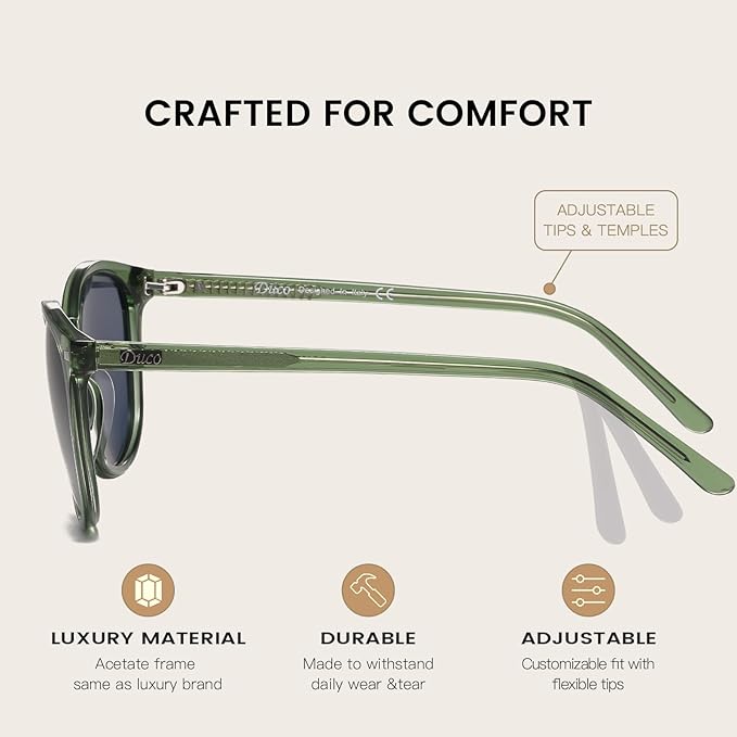 DUCO Polarized Sunglasses for Women Retro Round Women's Sunglasses Classic Vintage UV400 Shades DC1230