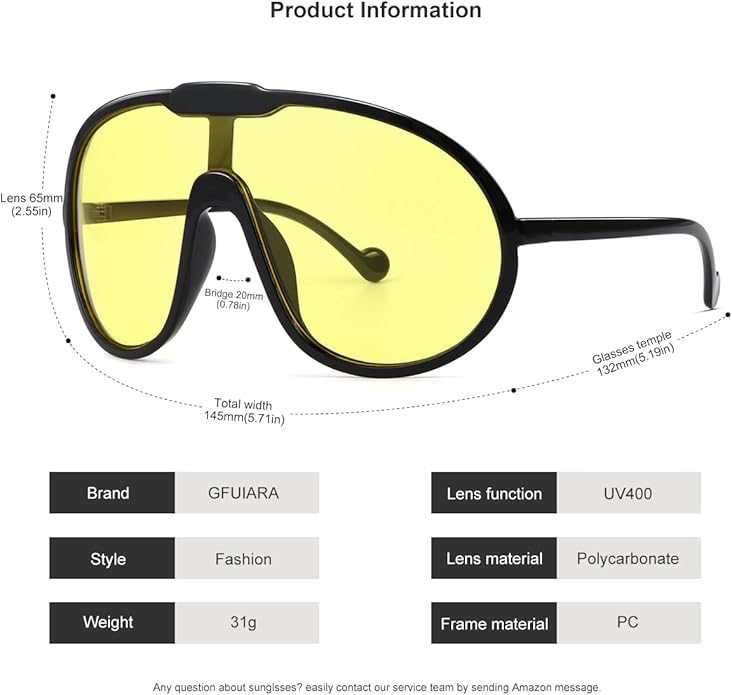Trendy Oversized Sunglasses for Women Men Fashion Shield Aviator Sun Glasses UV400 Protection Goggles