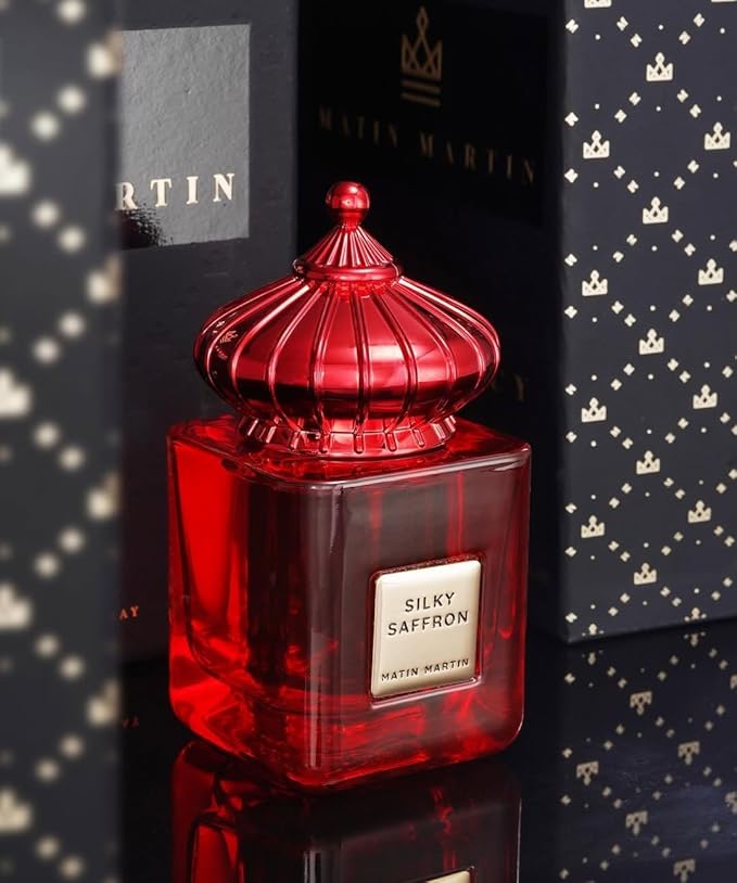 Matin Martin Silky Saffron for Unisex - Arabian Perfume for Women & Men - Long Lasting Woody Spicy Fragrance with Leather, Vetiver, Sandalwood Notes - Arabic Cologne - Travel Size - 3.4 oz EDP Spray