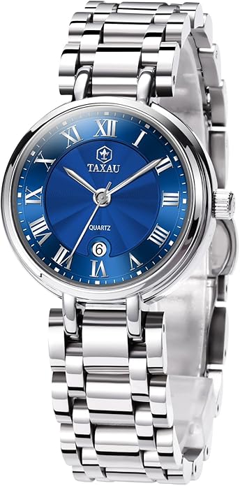Gold Silver Two Tone Women Stainless Steel Watch Small Wrist ElegantDress Watch for Women Fashion Luxury Waterproof Day Date Analog Quartz Ladies Watches