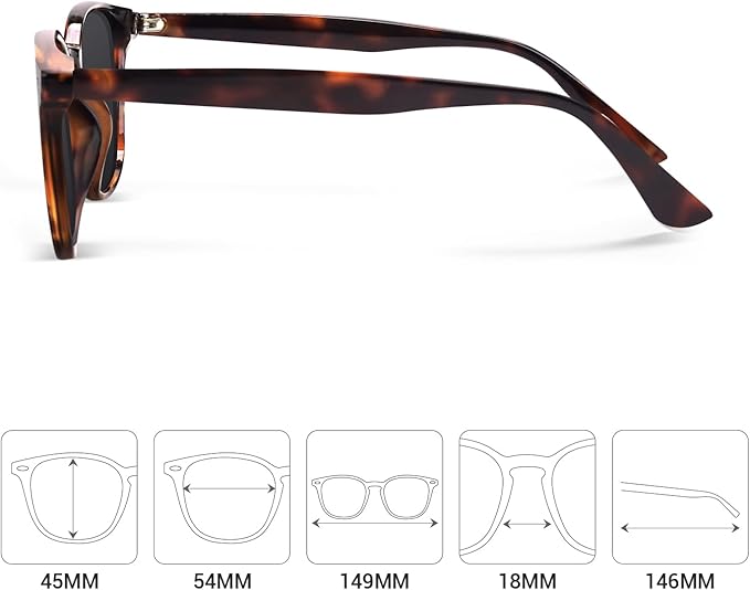 DrRelax Retro Sunglasses Womens Trendy Round Polarized Shades Sun Glasses