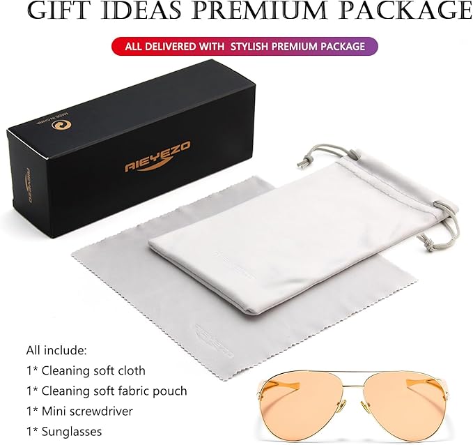 AIEYEZO Gold Aviator Sunglasses for Women Men Oversized Thick Frame Sun Glasses Fashion Retro Sardine Pilot Shades