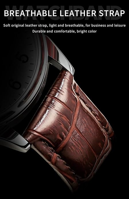 OLEVS Mens Watches, Casual Leather Watches for Men Easy to Read Quartz Number Watch with Date Waterproof Blue/Black/Silver Face Men's Wrist Watches…