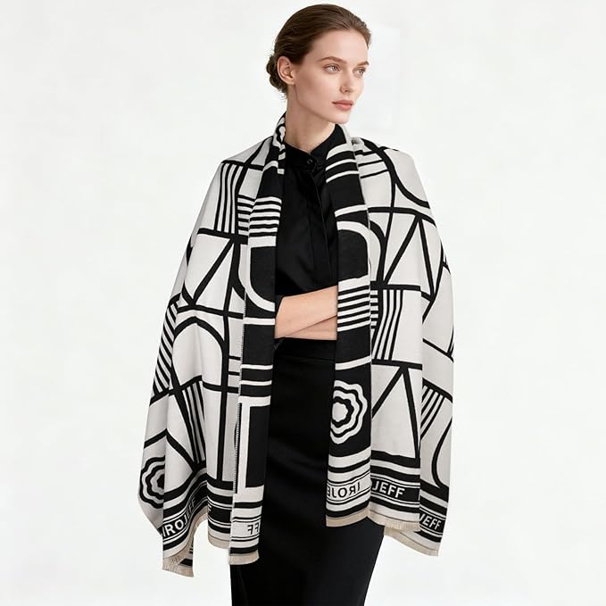 EXTREE Scarfs for Women Pashmina Silky Shawl Wrap for Evening Dressing Blanket Open Front Poncho Cape