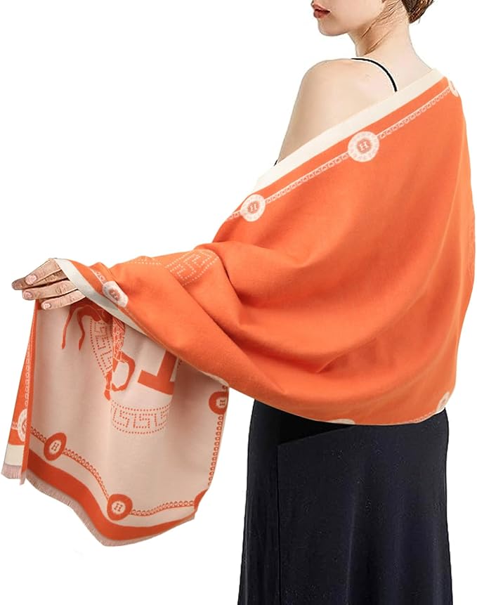 EXTREE Scarfs for Women Pashmina Silky Shawl Wrap for Evening Dressing Blanket Open Front Poncho Cape