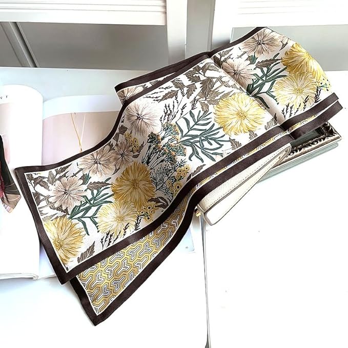 100% Mulberry Silk Ribbon Scarf for Hair Beach Head Wraps for Women Handbag accessories Necktie