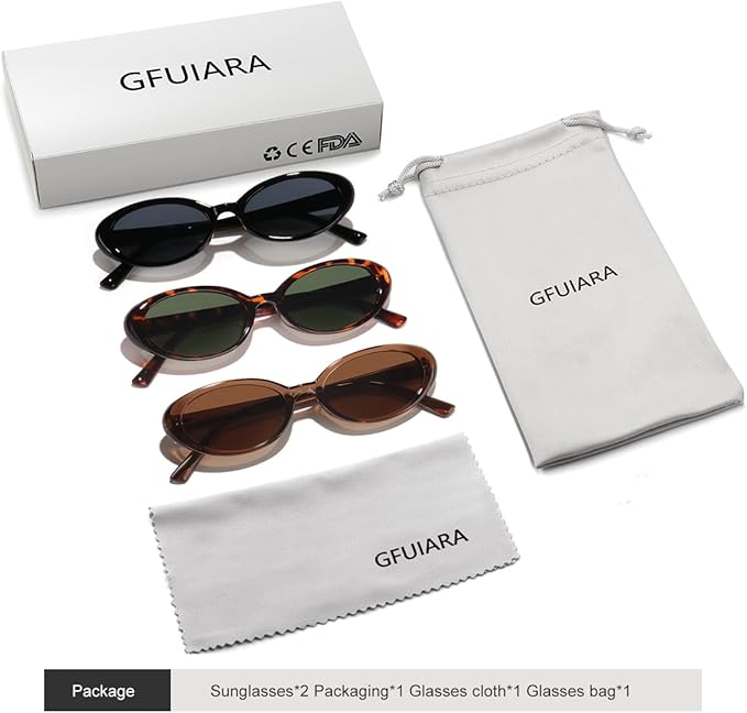 Oval Sunglasses for Women Men Fashion Small 90s Style Sun Glasses UV400