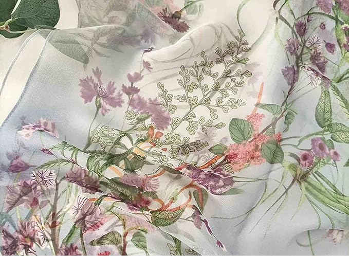 Pokeedioty Scarfs for Women Lightweight Scarves Elegant Floral Pattern Sheer Scarfs Shawls Wraps