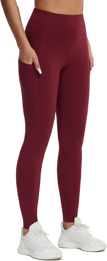 THE GYM PEOPLE Thick High Waist Yoga Pants with Pockets, Tummy Control Workout Running Yoga Leggings for Women