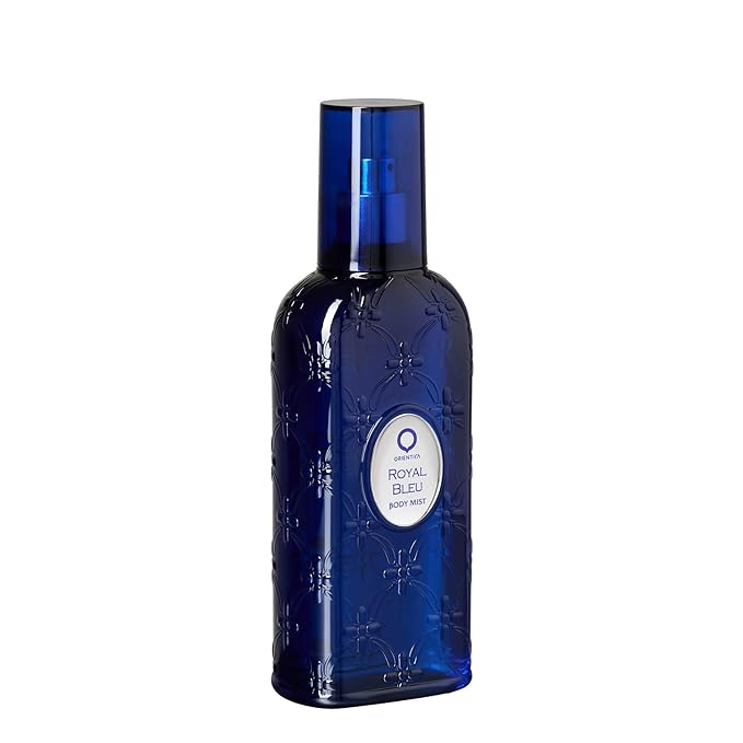 Orientica Luxury Collection Royal Bleu Body Mist – Bergamot, Lavender, Green Apple, Mandarin, PepperViolet, Jasmine, Geranium, Cardamom, Patchouli - Arabic Perfume for Men & Women - 8 oz / 236 ml