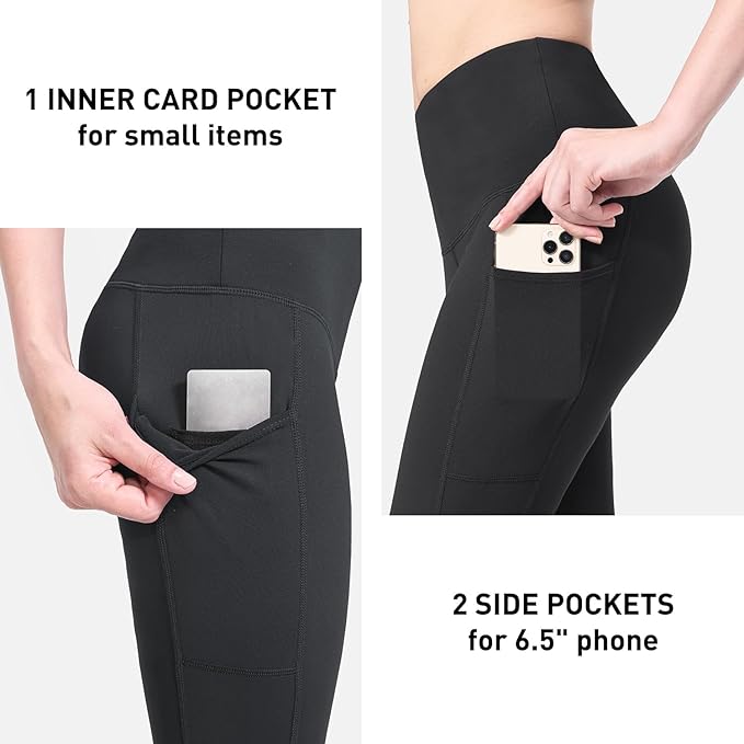 baleaf Winter Clothing Women Leggings Fleece Lined Tights Thermal Warm Thick Cold Weather Gear 1 Pockets