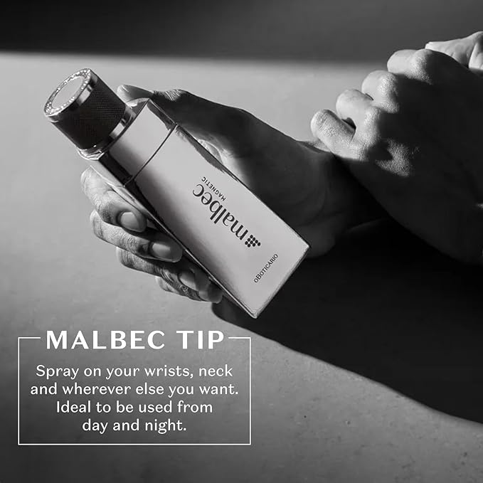 Malbec Magnetic Eau de Toilette By O Boticario, Cologne For Men, Long-Lasting Men's Fragrance, French Oak Barrel-Aged Red Wine & Woody Fruity Scent, 3.3 Ounce