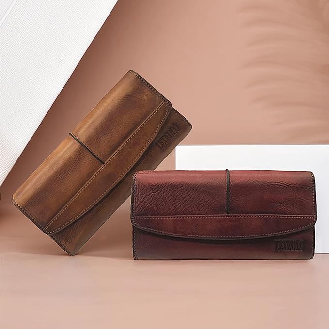 Wallets for Women Large Capacity Leather Clutch Wallet Card Organizer Women's Purse