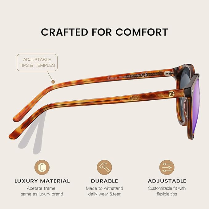 DUCO Polarized Sunglasses for Women Retro Round Women's Sunglasses Classic Vintage UV400 Shades DC1230