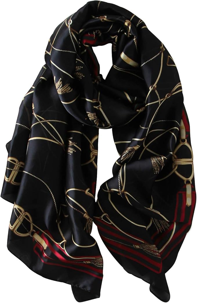 NUWEERIR Womens 100% Large Mulberry Silk Scarf Long Satin Scarf Fashion Lightweight Wraps