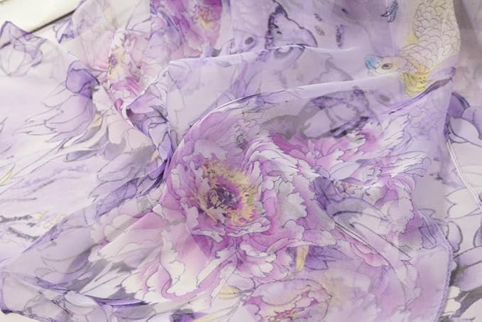 Pokeedioty Scarfs for Women Lightweight Fashion Scarves Elegant Floral Pattern Sheer Scarfs Sunscreen Shawls Wraps