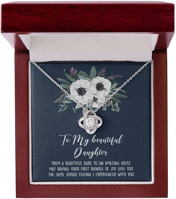 VIRAGIL To My Daughter Gift Necklace From Dad or Mom - Badass Daughter Jewelry With Heartfelt Message & Elegant Box