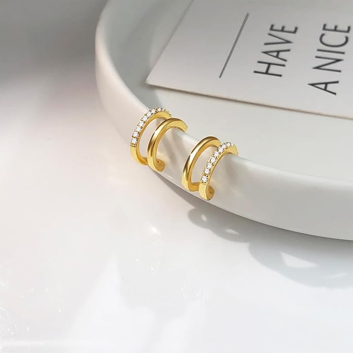IMBOS Earrings for Women Trendy 14K Gold Stud Earrings Claw Earring Dainty Simple Minimalist Gold Earring Hypoallergenic Jewelry for Women Gifts