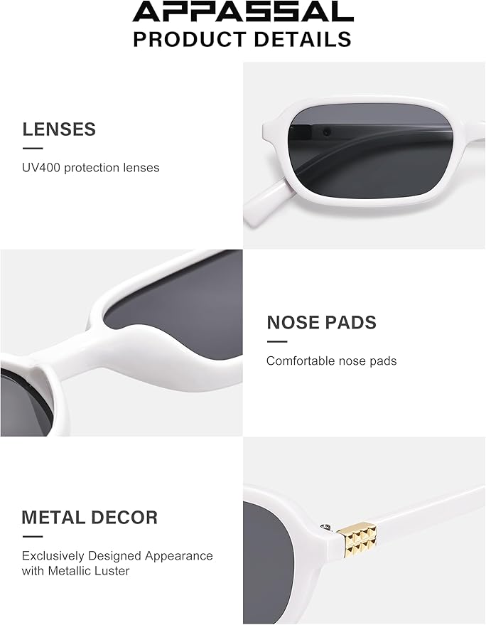 Retro Rectangular Sunglasses for Women Vintage Fashion Trendy Funny Small 90s Square Sunnies 2025 AP3698
