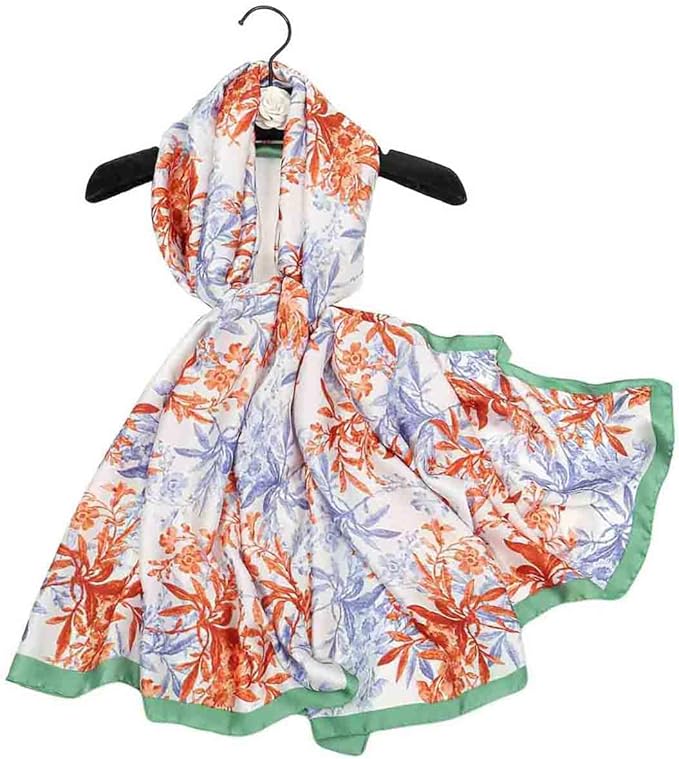 Pokeedioty Scarfs for Women Lightweight Head Scarf Fashion Scarves Elegant Floral Pattern Sunscreen Shawls and Wraps
