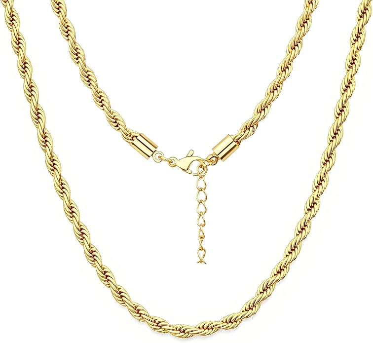 Link Gold Chain 14K Gold Plated Trendy Rope Paperclip Thick Chain Necklace Minimalist Layered Gold Chain Choker Necklaces for Women