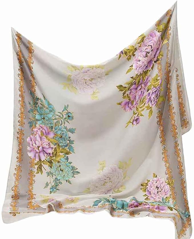Pokeedioty Scarfs for Women Lightweight Head Scarf Fashion Scarves Elegant Floral Pattern Sunscreen Shawls and Wraps