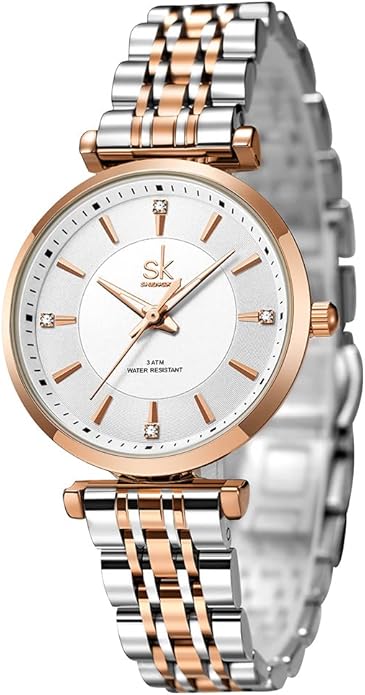 SHENGKE SK Classic Women Watches Fashion Ladies Dress Watch Solid Stainless Steel Band