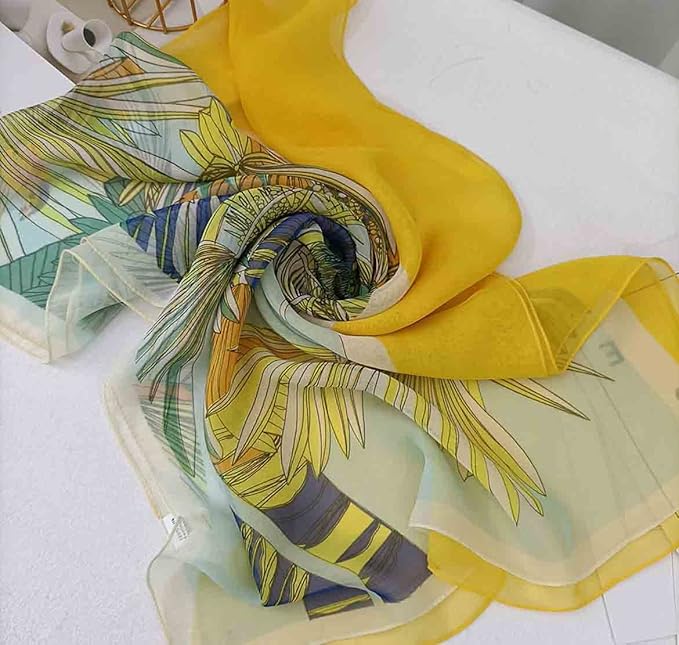 Pokeedioty Scarfs for Women Lightweight Scarves Elegant Floral Pattern Sheer Scarfs Shawls Wraps