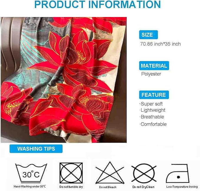 Xyueanlo Scarfs for Women Lightweight Scarves Fashion Print Floral Pattern Head Scarf Wraps Shawls
