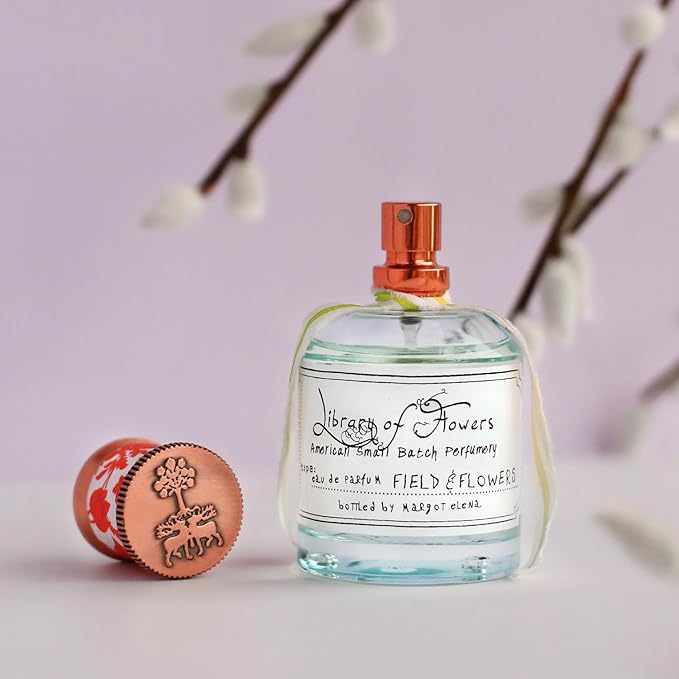 Library of Flowers Field & Flowers Eau de Parfum, 1.69 Fl. Oz. - Apricot, Honeyed Blossom & Wildflowers – Women’s Perfume, Eau de Parfum Spray for Women