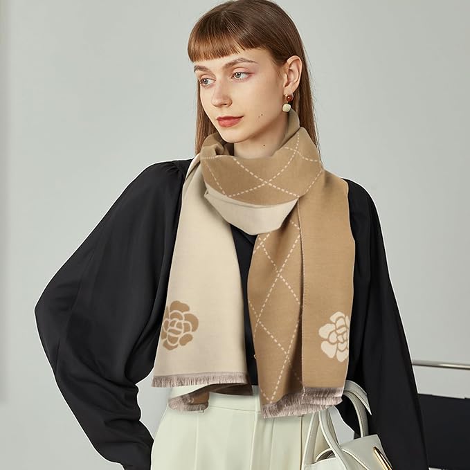 EXTREE Scarfs for Women Pashmina Silky Shawl Wrap for Evening Dressing Blanket Open Front Poncho Cape